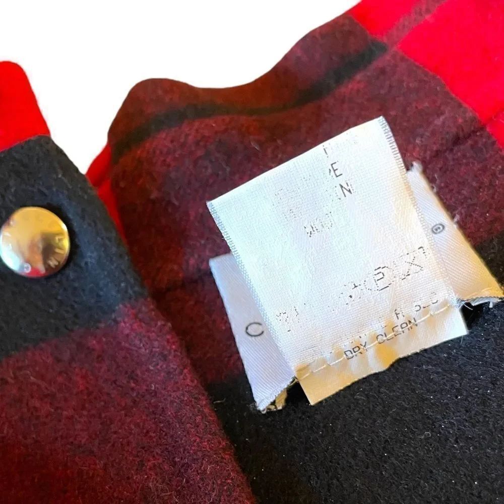 CELINE Wool/Cashmere Red & Black Plaid Jacket |Size: 40| - Picture 5 of 10